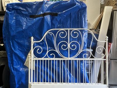 Full metal bed frame with new mattress set