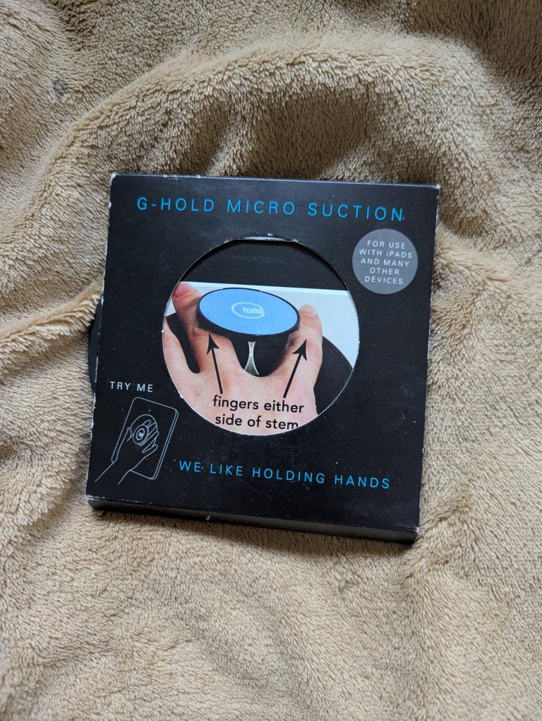 G-Hold Micro Suction Tablet & Phone Grip - Universal, Reusable, Rotates 360°