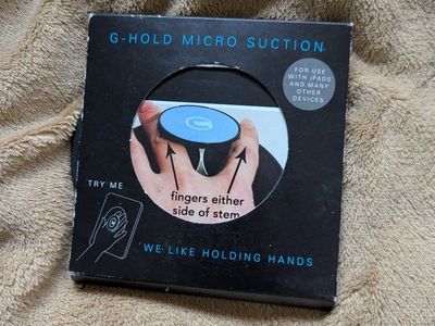 G-Hold Micro Suction Tablet & Phone Grip - Universal, Reusable, Rotates 360°