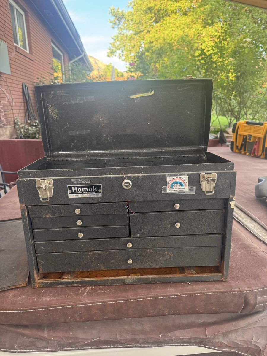 Homak Tool Chest Vintage Metal 6-Drawer Top Box Mechanic Storage Industrial Black