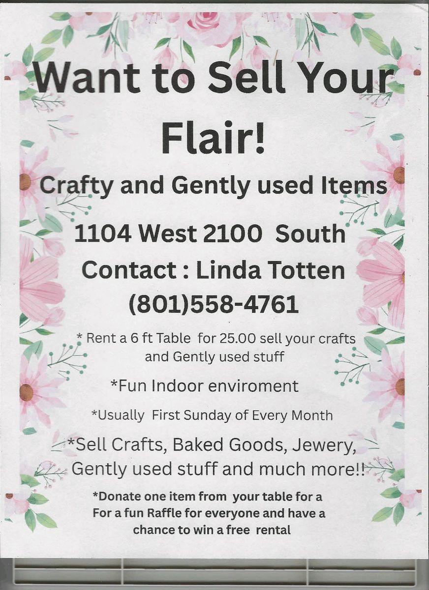 Craft Fair & Gently Used Items Sale - Homemade Crafts, Jewelry, Baked Goods, Home Decor