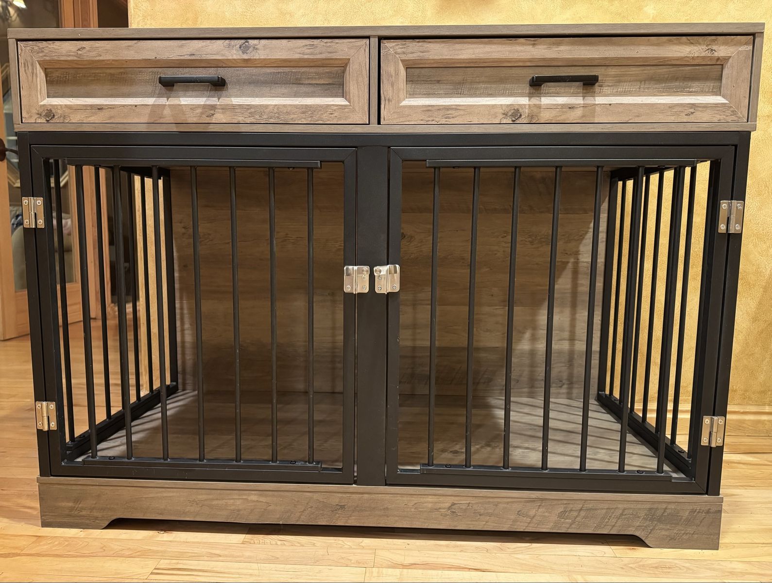 Large Dog Crate with Double Doors & Removable Divider
