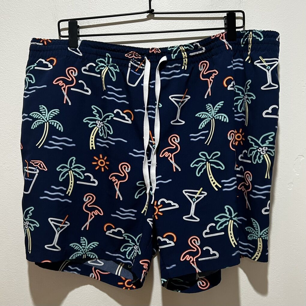 Chubbies Men’s Blue Neon Lights Swim Trunks 2XL