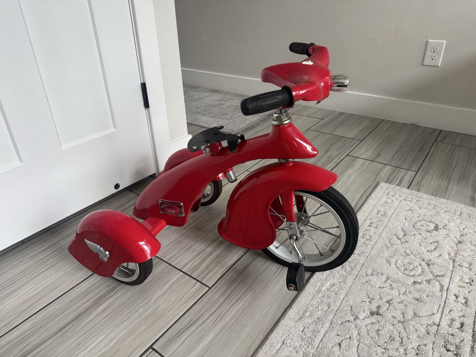 Morgan Cycle Vintage Style Red Tricycle with Working Headlight