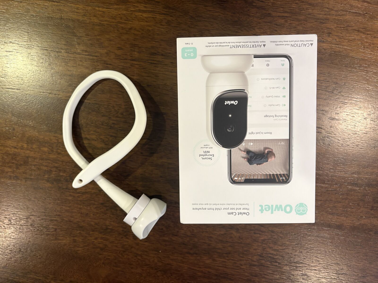 Owlet Cam 2 with a flexible crib mount