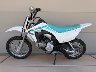 2023 Honda CRF110F Dirt Bike - White/Teal - Excellent Condition - Kids/Youth Off-Road