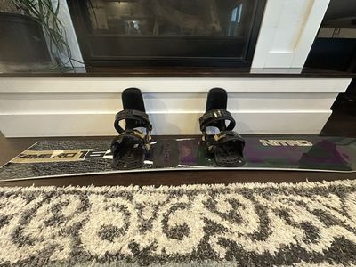 Nitro Team Exposure 154cm Snowboard with Bindings - Men's All-Mountain Freestyle