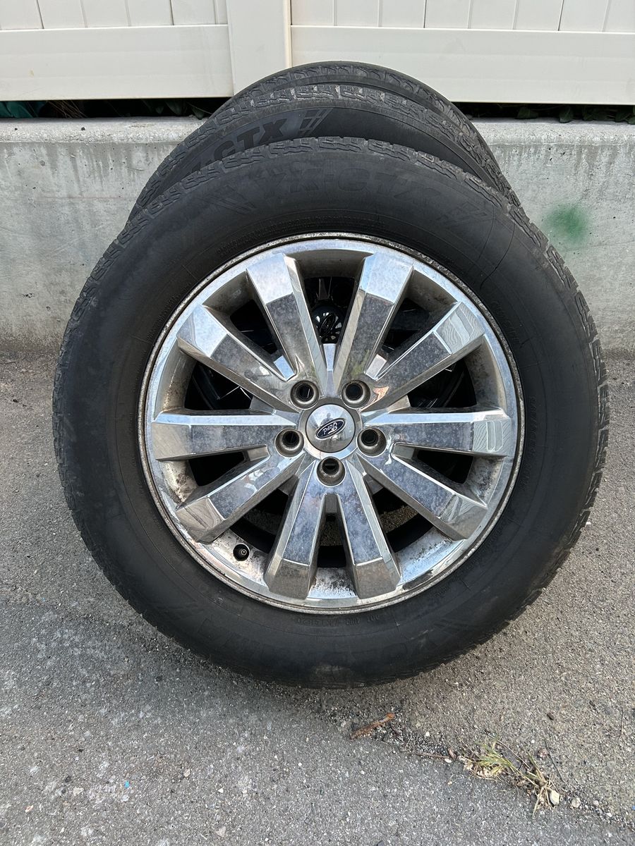 Ford 5x4.5 18" x 7.5 chrome clad aluminum wheels