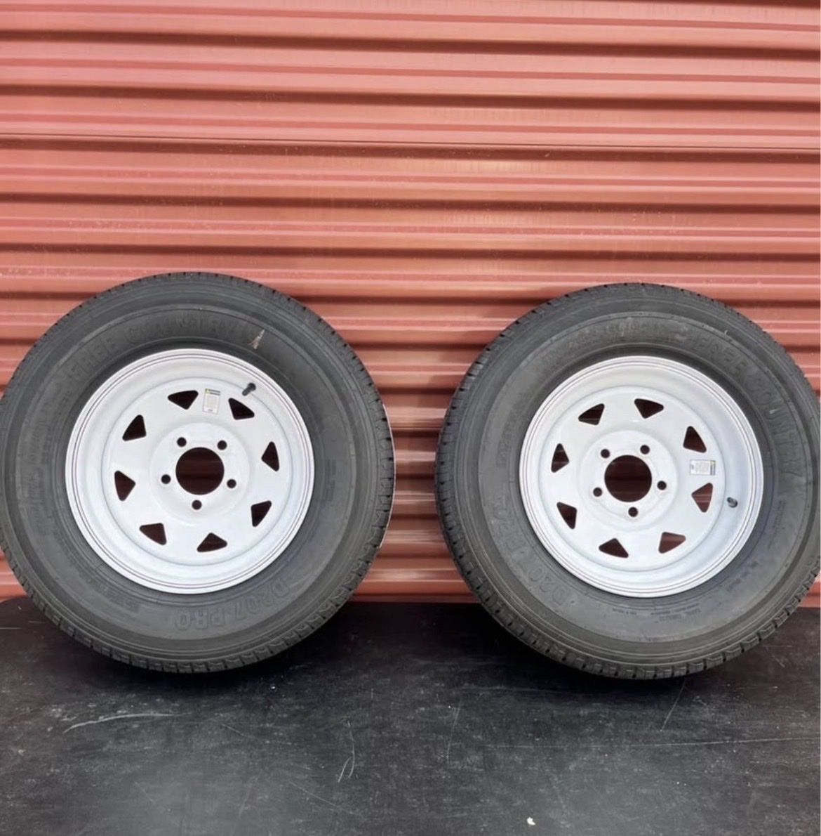 Set of 2 ST 205/75 R-14 Trailer Tires 8 Ply E Load