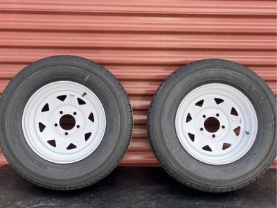 Set of 2 ST 205/75 R-14 Trailer Tires 8 Ply E Load