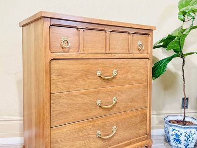 Vintage French Inspired Solid Oak 4 Drawer Dresser | French Style 4 Drawer Chest | Dresser