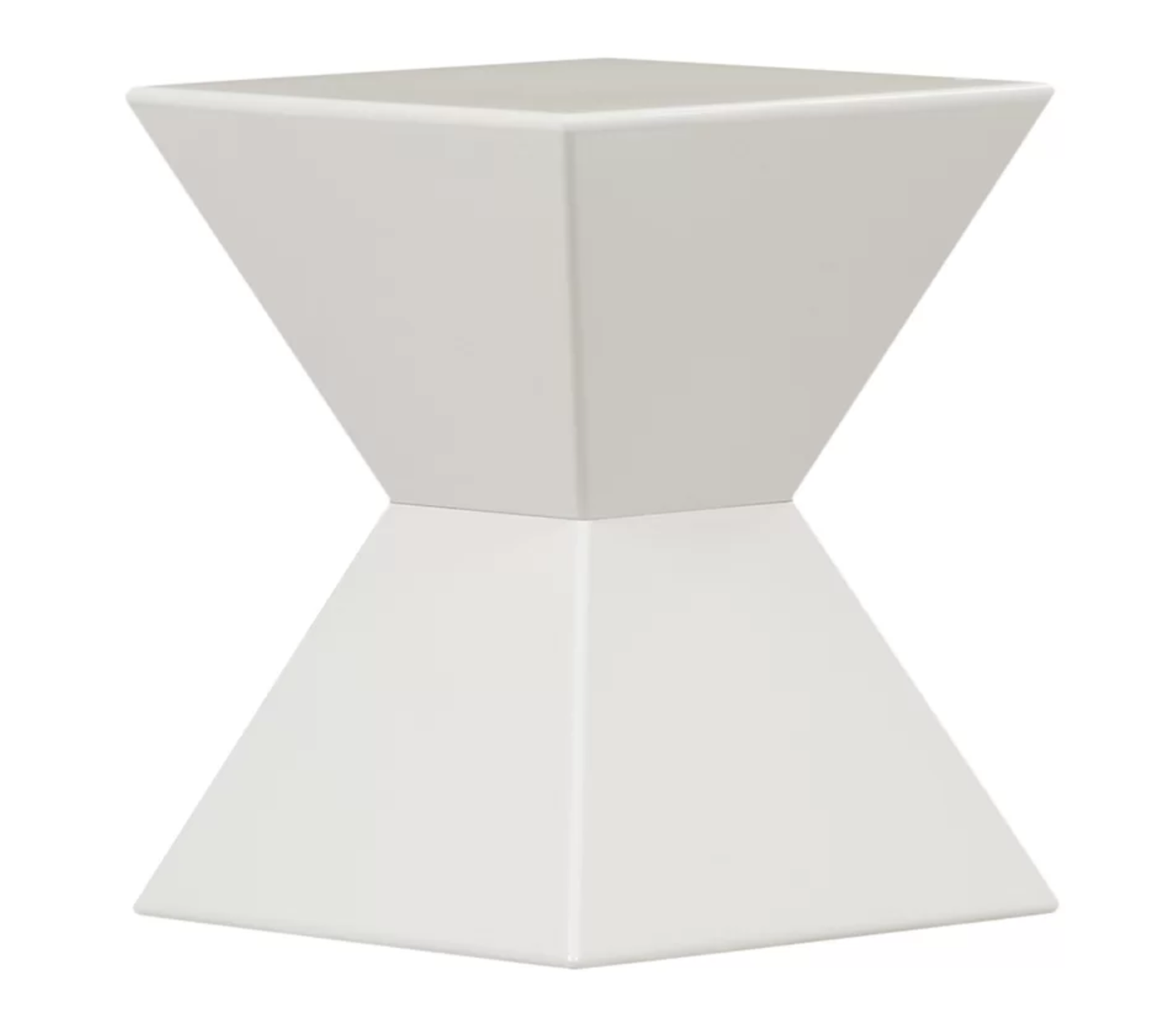 White Geometric Side Table