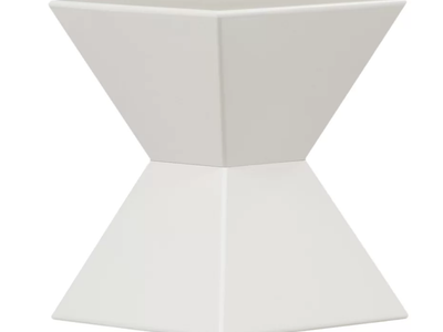 White Geometric Side Table