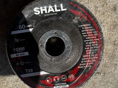 SHALL 4-1/2 Inch 60 Grit Zirconia Flap Discs T29 - 3 pack