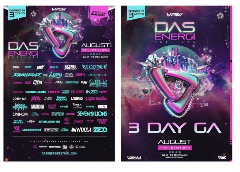 (2) GA Das Energi tickets for 3 days
