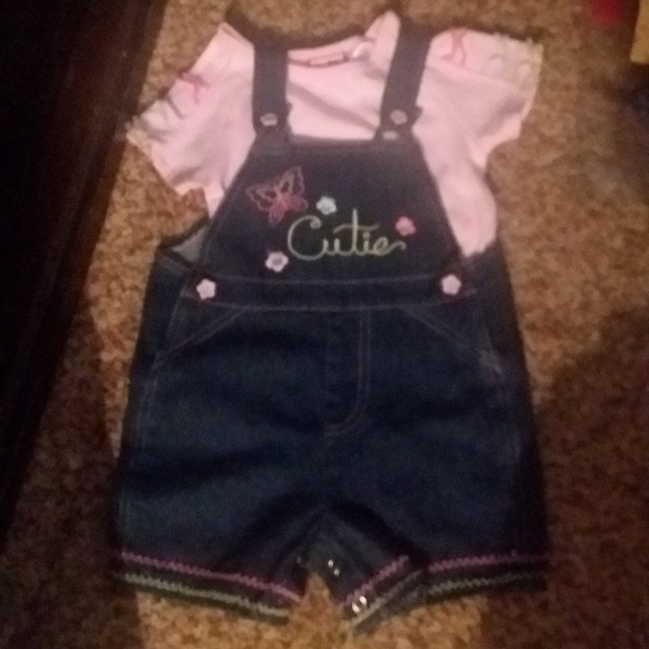 12 MO. OVERALL AND SHIRT COMBO.