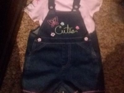 12 MO. OVERALL AND SHIRT COMBO.