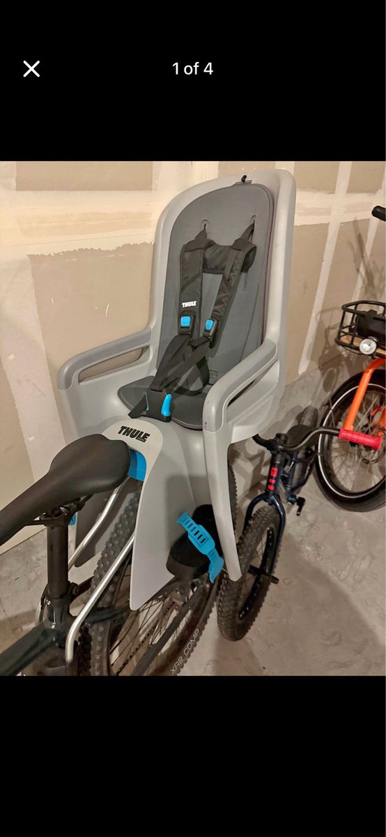 Thule Ride Along Child Bike Seat, Grey & Blue, Adjustable Harness