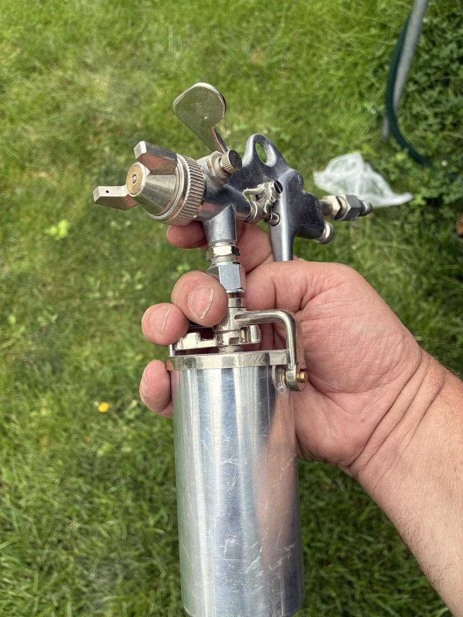 Vintage Metal Paint Spray Gun with Bottom Canister