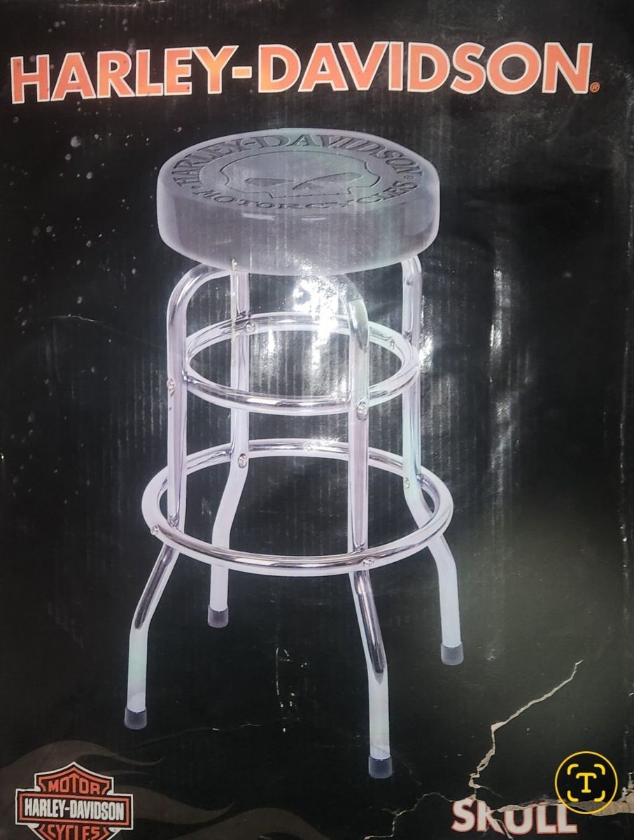 Harley-Davidson vinyl embossed Willie G SKULL 30" Bar Stool P/N HDL-12114 - BRAND NEW IN BOX - In Layton