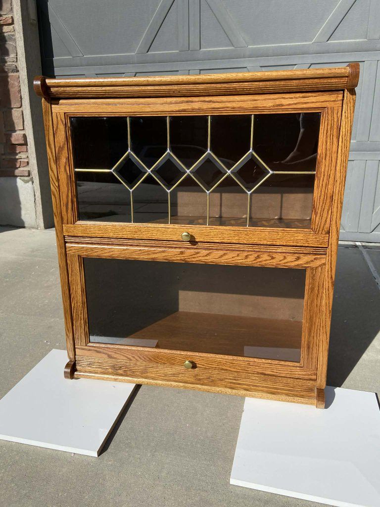 2 shelf 1980's barrister bookcase