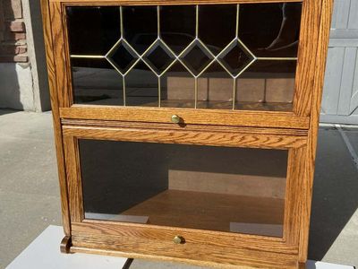 2 shelf 1980's barrister bookcase