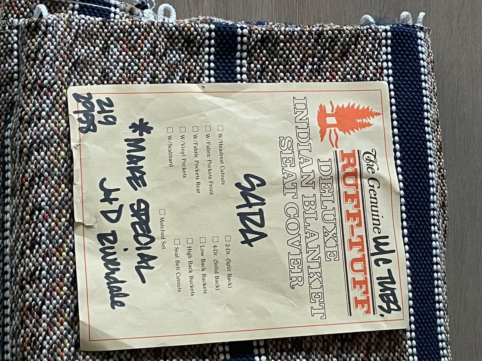 Truck Indian blanket bench seat cover,