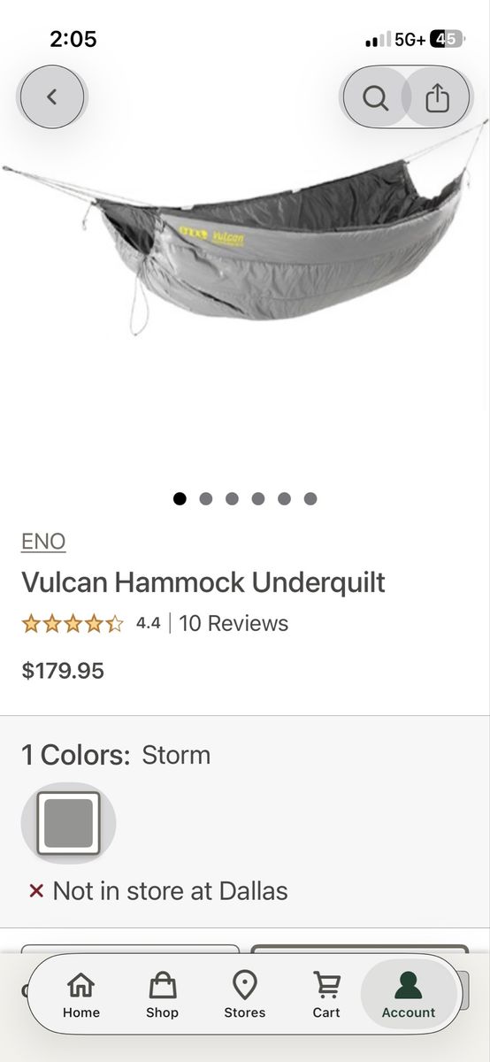 Eno Vulcan Hammock Underquilt