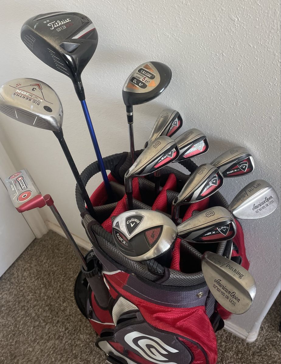 Full Set Golf Clubs - Callaway, Titleist, Odyssey - Driver, Woods, Irons, Putter - Complete Bag
