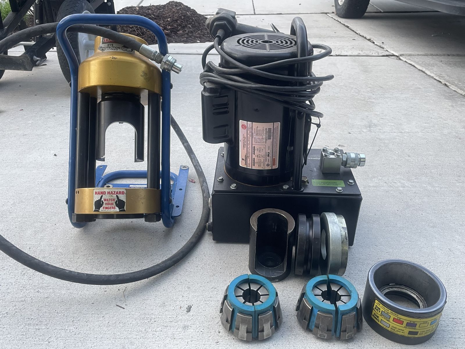 ValPower 10,000 PSI Hydraulic Hose Crimper — Electric Pump, 1HP Motor, Dies Included