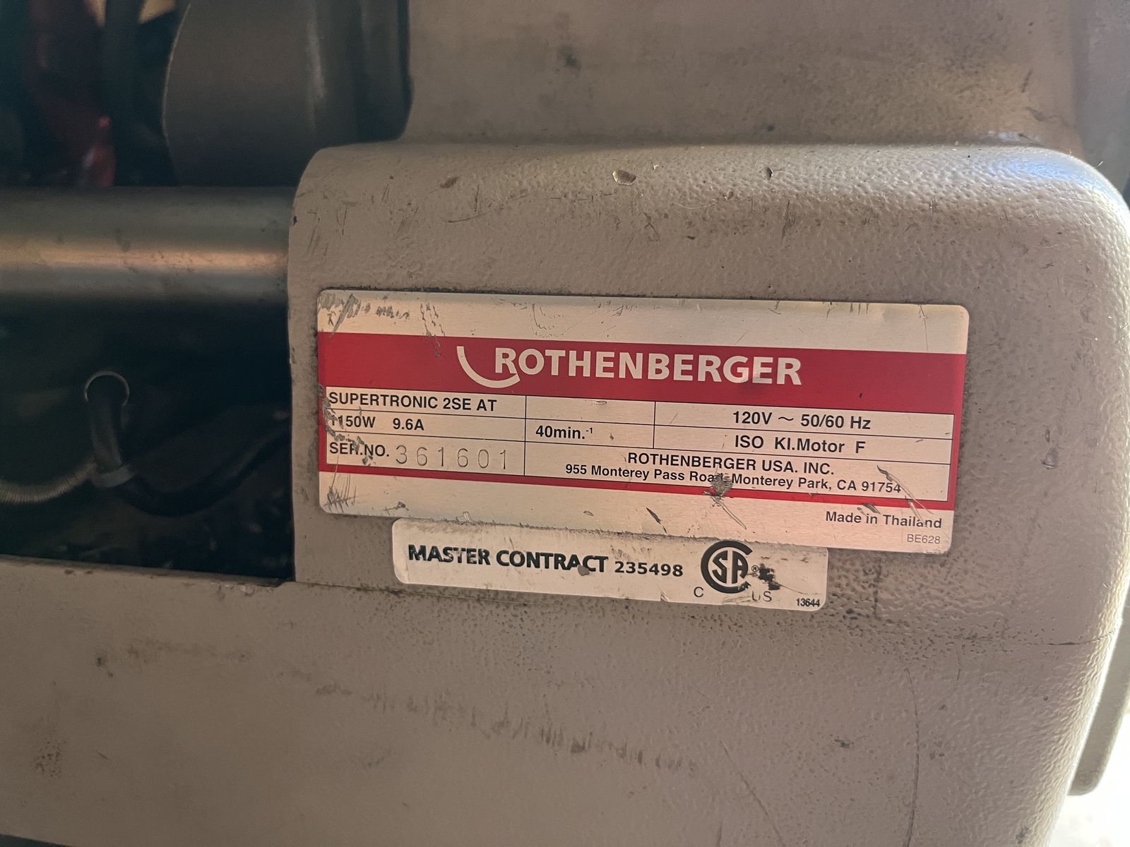 Rothenberger gas pipe machine