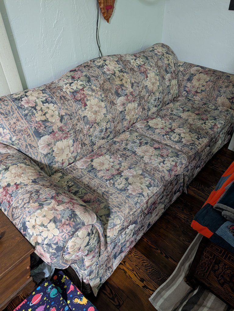 Floral Pattern Fabric Couch/Loveseat - UsedGood Condition