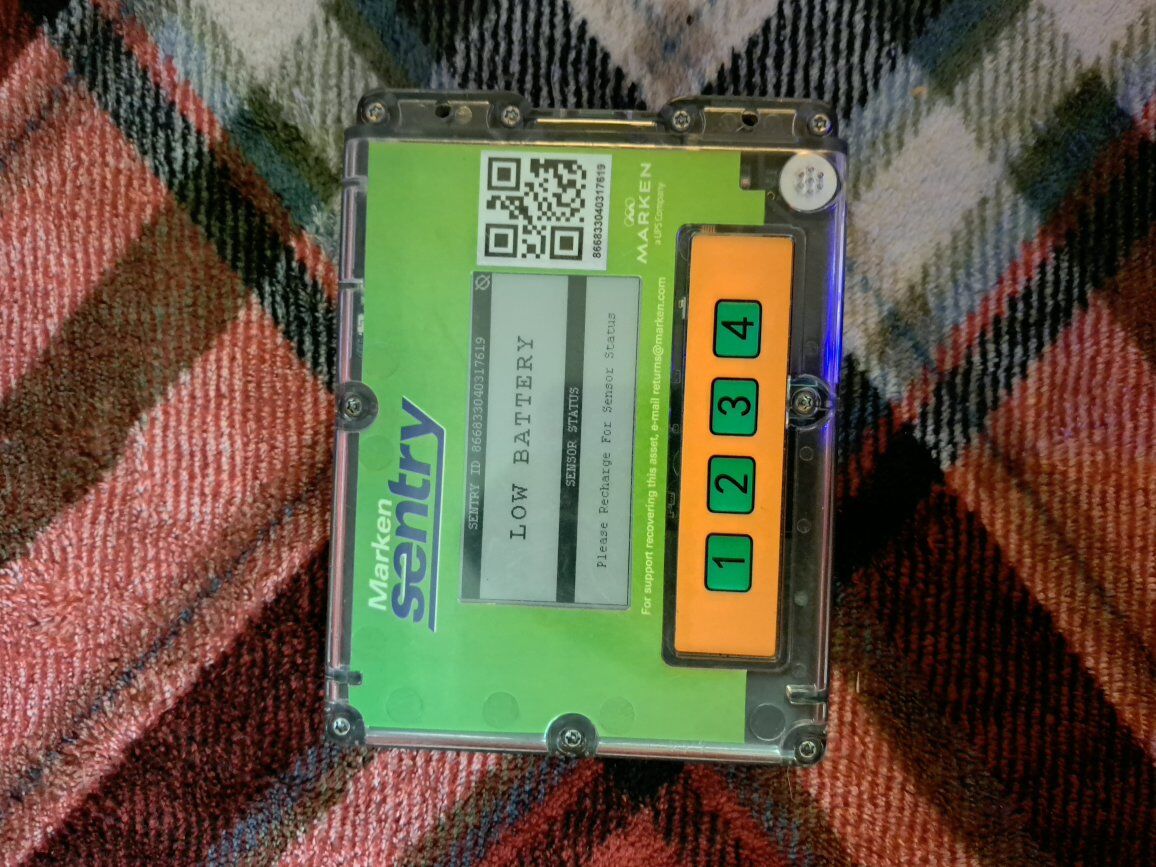 Marken Sentry 600 GPS tracking device, a sensor