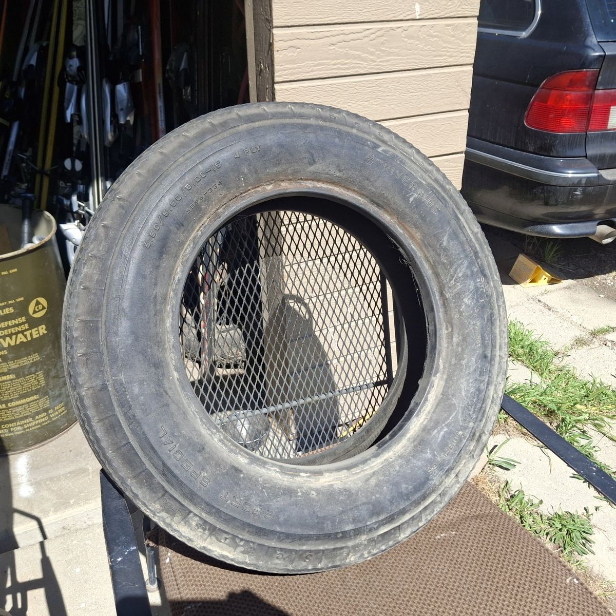 old VW TIRE 5.5X 6.0 15 FOR SPARE OR ANTIQUE