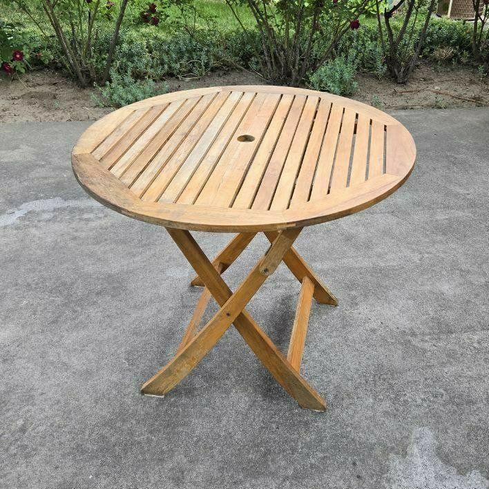 32” Wooden Teak Folding Outdoor Patio Table