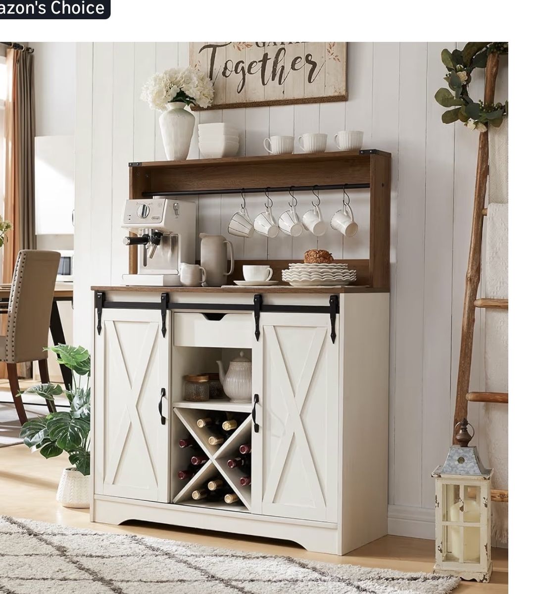 Coffee bar cabinet