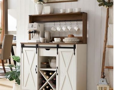 Coffee bar cabinet