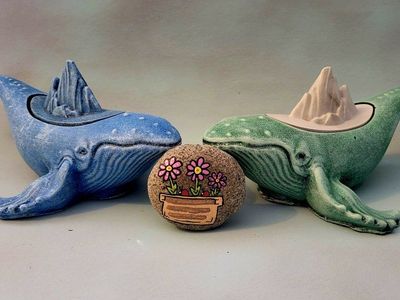 Whale (•̩̥̀‿•̩̥̀) Blue trinkt box plantr mountain