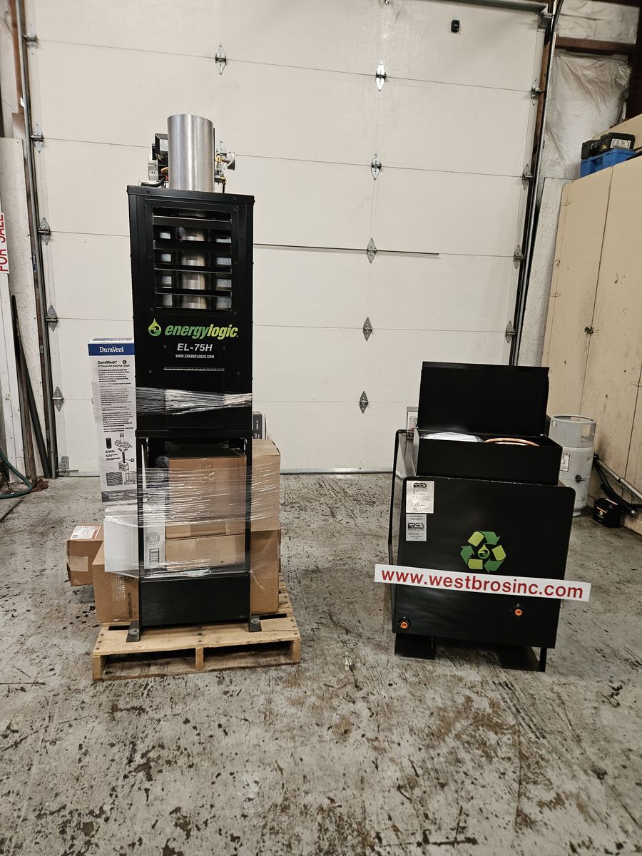 Waste oil heater garage or shop Energylogic with expansion tank kit
