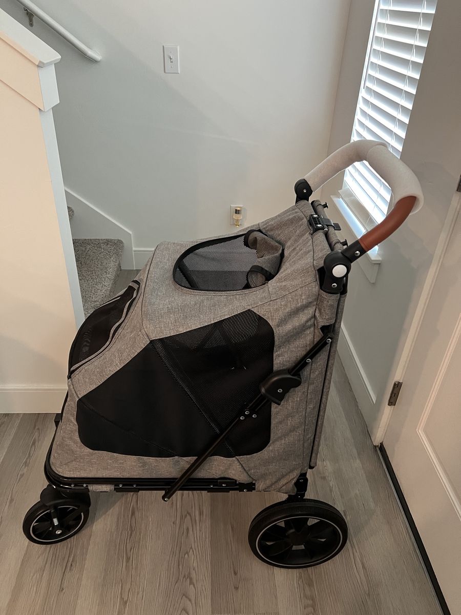 Monibloom Heavy Duty Pet Stroller for Large Dogs up to 99lb with Anti-Slip Ramp & All-Terrain Wheels 