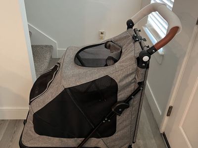Monibloom Heavy Duty Pet Stroller for Large Dogs up to 99lb with Anti-Slip Ramp & All-Terrain Wheels