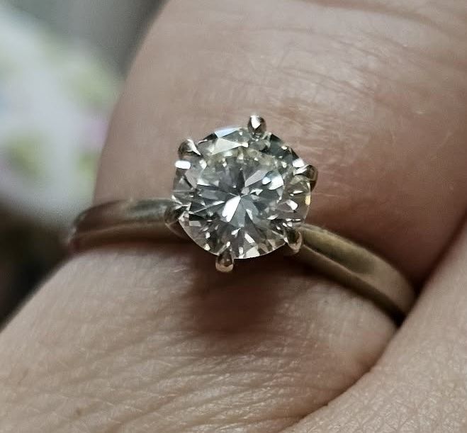 J. Brooks Jewelers 14k White Gold Natural Diamond Solitaire Ring .53ct G VVS1 Size 6