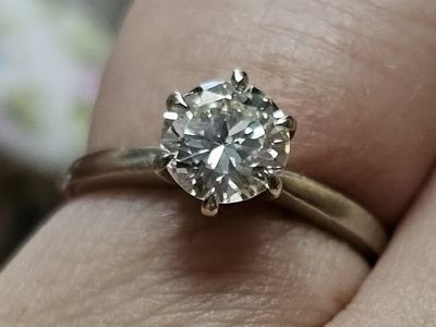 J. Brooks Jewelers 14k White Gold Natural Diamond Solitaire Ring .53ct G VVS1 Size 6