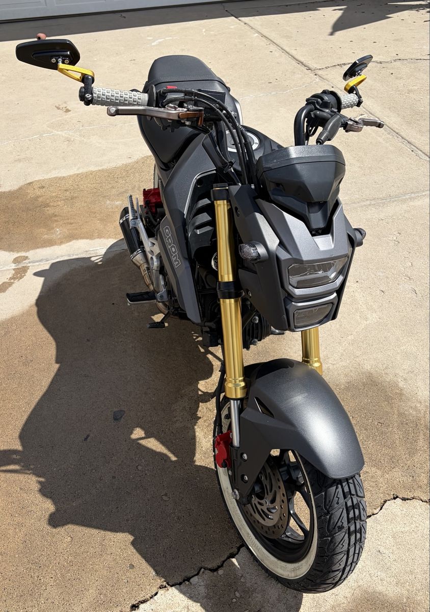 Honda Grom 125 Motorcycle - Black with Gold Accents - 7765 Miles