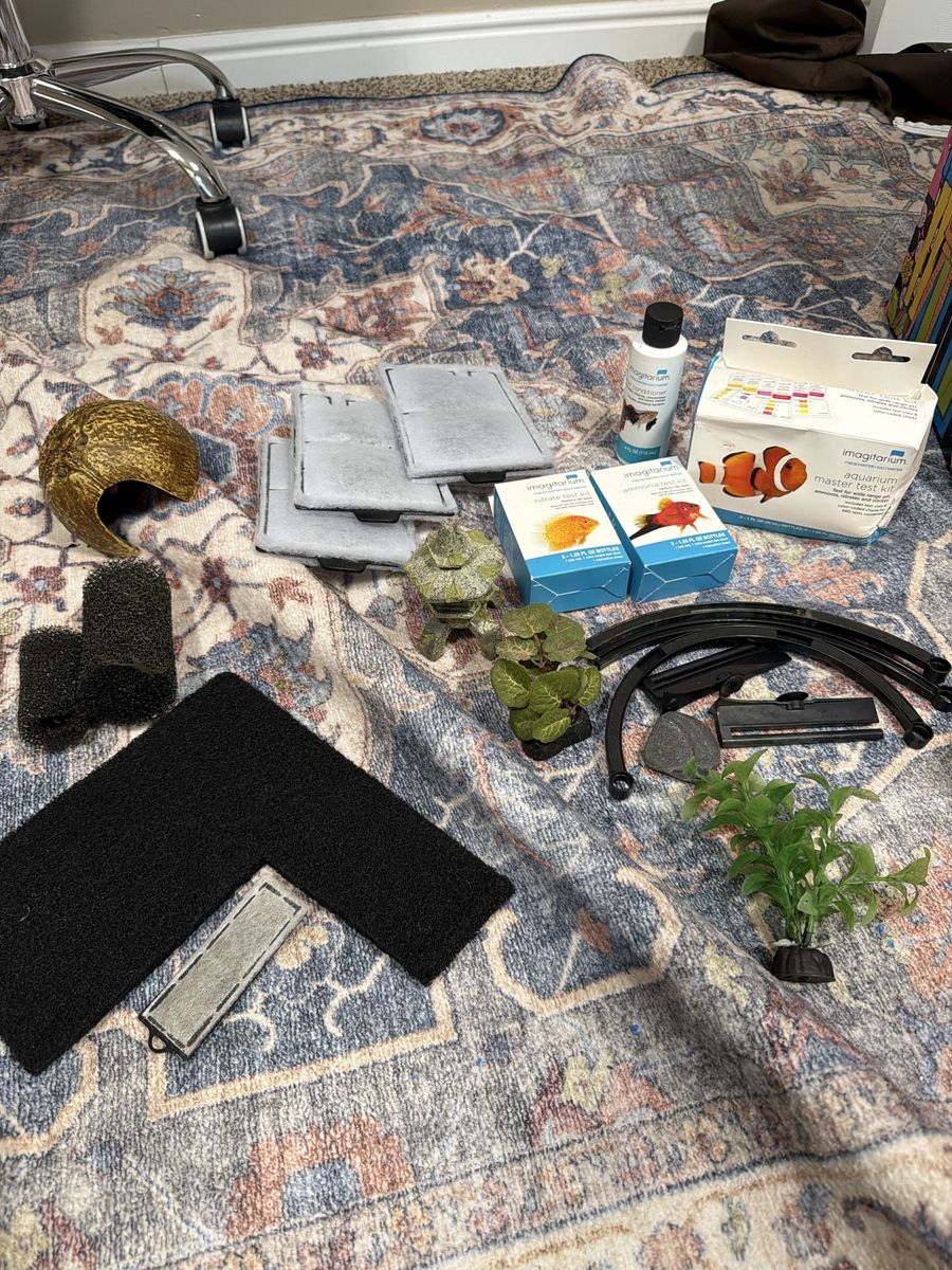 Imagitarium Aquarium Supplies Lot - Master Test Kit, Filters, Water Conditioner & Decor