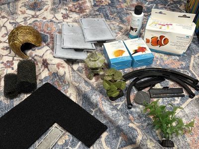 Imagitarium Aquarium Supplies Lot - Master Test Kit, Filters, Water Conditioner & Decor