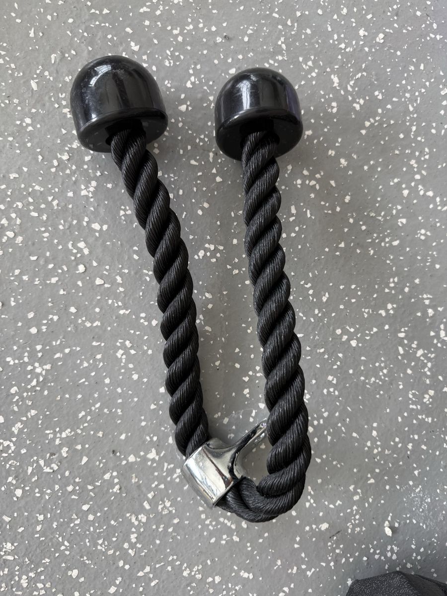 Tricep Rope Pull Down Cable Attachment for Gym Workout, Black