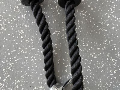 Tricep Rope Pull Down Cable Attachment for Gym Workout, Black