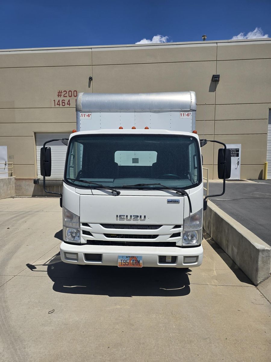 2020 Isuzu NPR HD Diesel Box Truck - White, Excellent Condition