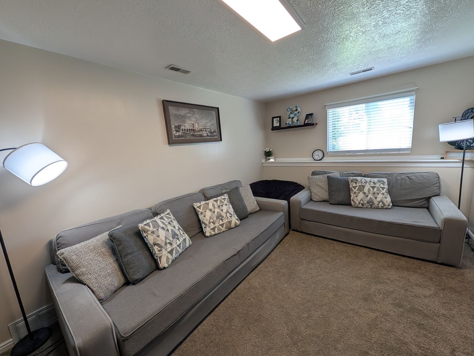 Grey Couch Set: XL Sofa and Loveseat